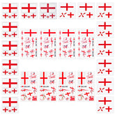 AhfuLife 24 Sheets England Flag Tattoos for Party Decoration and Euro Football 2024, England Temporary Tattoo Transfer Stickers for St.George's Day Euro Football 2024 Fan Party Decorations (England)